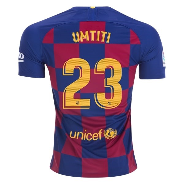 Camiseta Barcelona NO.23 Umtiti 1ª 2019/20 Azul Rojo